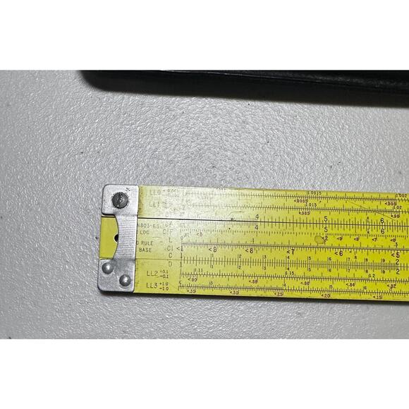 Vintage Pickett N803-ES Log Slide Rule w/ Black Leather Holder - Picture 5 of 10